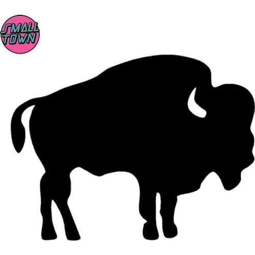 Small Town 16cm*12cm BUFFALO Animal Vinyl Stickers Decorative Decals Black/Silver S3-4722