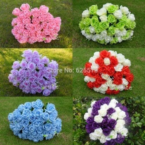 Wedding flower bouquet wedding flower decoration party flower buqets for road lead or wedding column 10pcs/lot