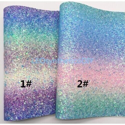 1PC 21X29CM Rainbow Chunky Glitter Leather, Glitter Leather Sheets For Making Bows LEOsyntheticoDIY T452B