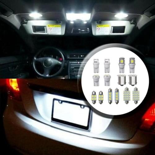 Car Auto Interior Map Dome License Plate Replacement Light Kit White Lamp Set 14pcs/lot LED 1157 T10 31 36mm Car Accessories