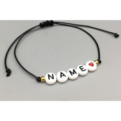 2019 new custom Couple Letter Bead His and Her Bracelet Men Women Rope Adjustable String Name Bracelets DIY Jewelry for GF BF
