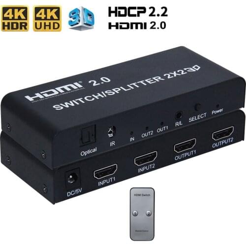 2x2 HDMI-compatible 2.0 Splitter Switch HDMI-compatible 1.4 Switcher 3X2 Audio Video Converter Adapter 3D 1080p 4K 2X2,2X8,3X2