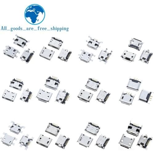 60pcs=12 Models Micro USB Connector 5Pin usb Jack Socket Female For MP3/4/5 Huawei Lenovo ZTE And Other Mobile Tabletels