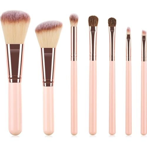 BANFI 7pcs Wool Fiber Makeup Brushes Set Powder Eyeshadow Blush High Quality Korean Cosmetics Women Beauty Make Up Tools