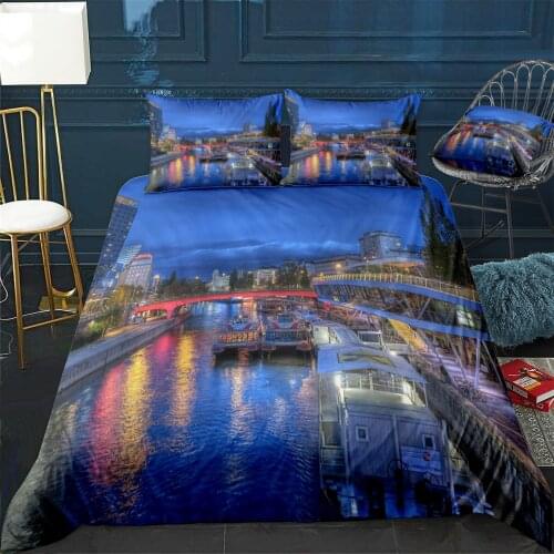 Berlin Quilt Cover Pillowcase 3Piece Comforter Bedding Set With Pillow Case Single Double Duvet Cover Home Decora