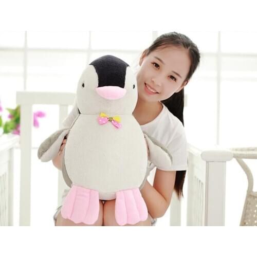 Large 40cm cartoon penguin with bowtie,plush toy soft throw pillow birthday gift b0905