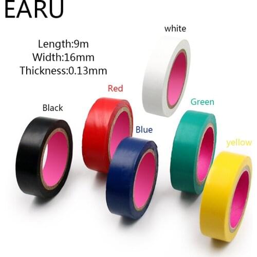 Color Electrical Tape PVC Wear-resistant Flame Retardant Lead-free Insulating Waterproof Eletrician White Black Red Blue Green