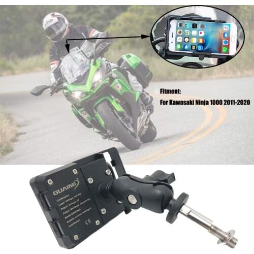 For Kawasaki NINJA1000 Ninja 1000 2011-2020 Motorcycle USB Charger Mobile Phone Holder 4.0 to 6.3 inches GPS Navigation Bracket