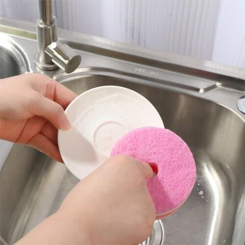 Kitchen Wash Dishes Sponge Sponge Brush Tableware Dishwashing Sponge Round Shape Flower Scouring Pads