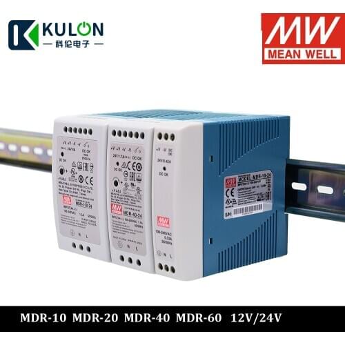 Meanwell Din Rail Single Output Switching Power Supply HDR MDR 10/15/20/30/40/60w Industrial Transformer 12V 24V LED Driver