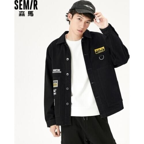 SEMIR Tooling Denim Jacket Male Korean Version Trend Autumn 2021 New Men Jacket Male Loose And Versatile