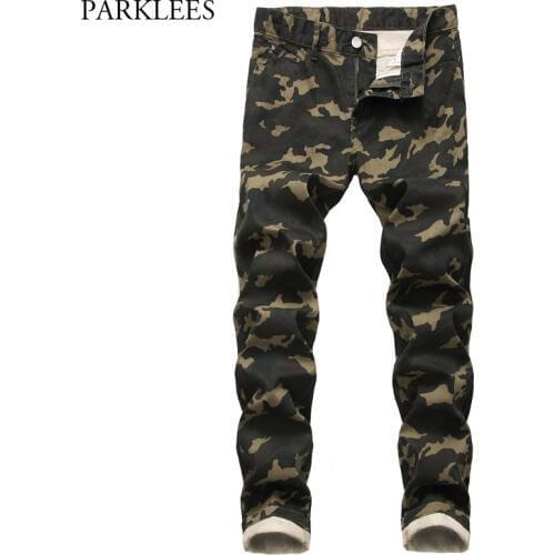 Camo Camouflage Jeans Pants Men 2020 Fashion Military Style Denim Trousers Mens Cotton Casual Stretch Jeans Male Pantalones 44
