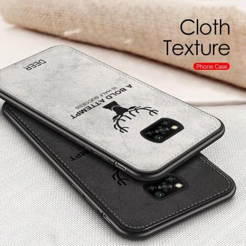 Soft Fabric Back Cover For Xiaomi pocophone little poko poxo poco x3 pro x 3 pro 3pro x3pro nfc Cloth Deer colth Texture Case