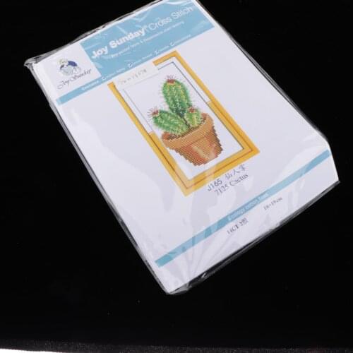 Cross Stitch Kit Preprinted Cross Stitch Set - Cactus Stitched Image With