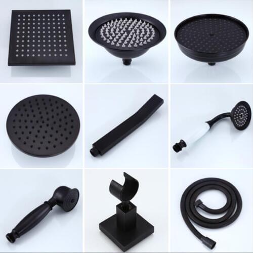 Rainfall Black Shower Head Rectangle Bath Shower head Rain Big Top Head with Multifunction Hand hold shower head