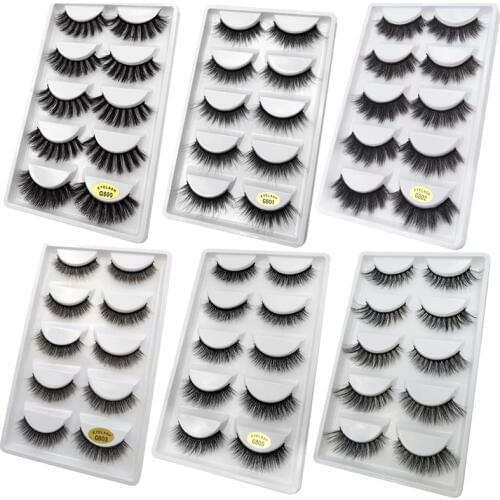 5 pairs mink eyelashes natural 3d mink lashes beauty essentials 3d false lashes false eyelashes cilios makeup full strip lashes