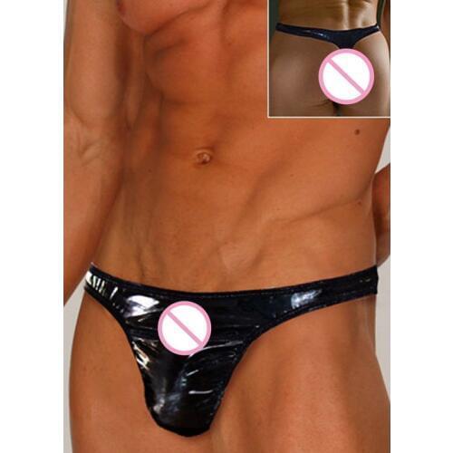 New Erotic Hollow Out Male Underwear calvin Gay Men Boxer Shorts Vinyl Panties Sexy Mens Patent Leather Underwear Short Thong