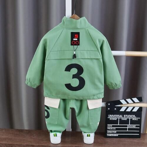 Boys Spring sport Clothing Set Children Handsome Jackets Pants 2pcs Sportswear Kids Letter Tracksuits 1-5y