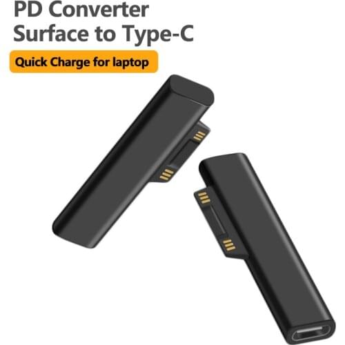 USB Type C Female PD Fast Charging Wireless Plug Converter for Surface Pro 3 4 5 6 Go Connector for USB C Adapter for Surface