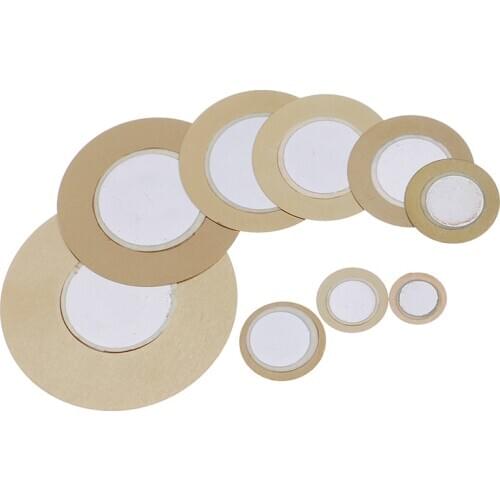 10pcs 12/15/18/20/27/35/41/50mm Piezo Elements Sounder Sensor Pad Round Trigger Drum Disc Copper