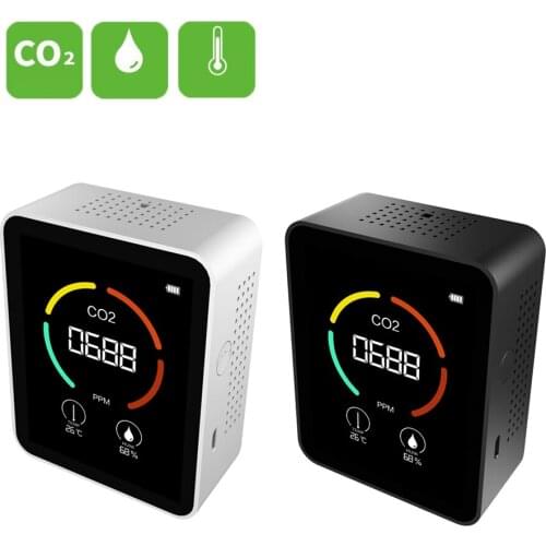 Portable Carbon Dioxide Digital Air Monitor Quality Temperature Humidity Detector Home Office Pollution Displaying Device
