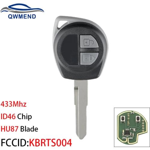 BHKEY 2Button Remote Car key For Suzuki TS004 433Mhz For Suzuki SWIFT SX4 ALTO VITARA IGNIS JIMNY Splash 2005-2010+ID46 Chip