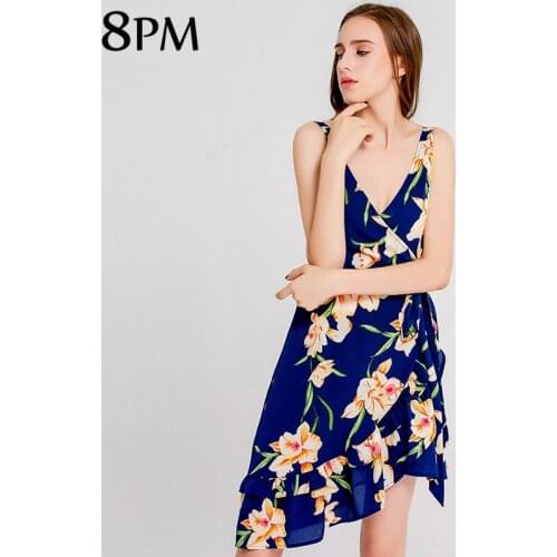 Floral Printed Women Dress Summer Maxi Dress Boho Style Beach Dress Ruffle Sleeveless A Line Mini Dress Sundress Robe ouc152