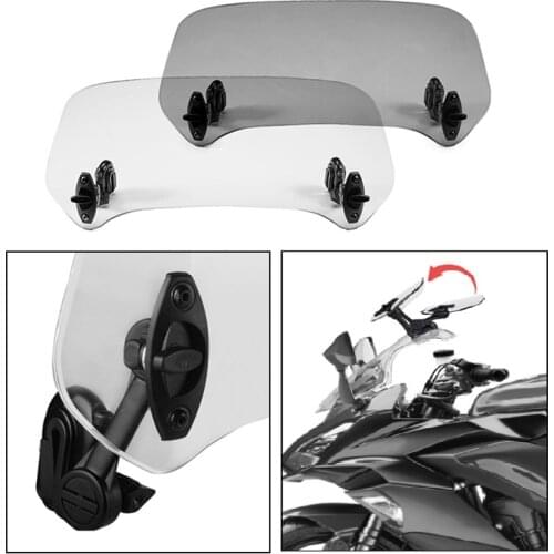 Universal Motorcycle Windshield Extension Heighten Adjustable Wind Screen Spoiler Air Deflector For Honda Suzuki Yamaha Kawasaki