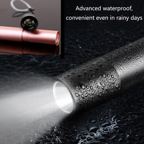 Built-In 1200mah Lithium Battery Super Bright Mini Light 3 Modes USB Rechargeable Mini Flashlight