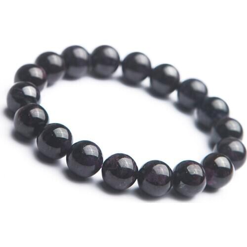 South African Genuine Natural Sugilite Stone Round Bead Women Crystal Jewelry Bracelet 11mm