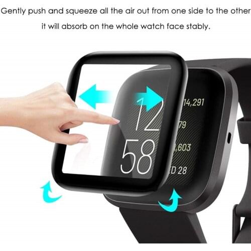 100PCS 3D Curved Soft Screen Protector for Fitbit Versa 3 Full Coverage Anti-Scratch Fitbit Sense Protective Film (No Glass)