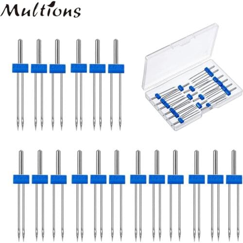 12Pcs Sewing Machine Twin Needles Double Twin Stretch Needles Pins For Household Sewing Machine 3 Sizes 2.0/90 3.0/90 4.0/90