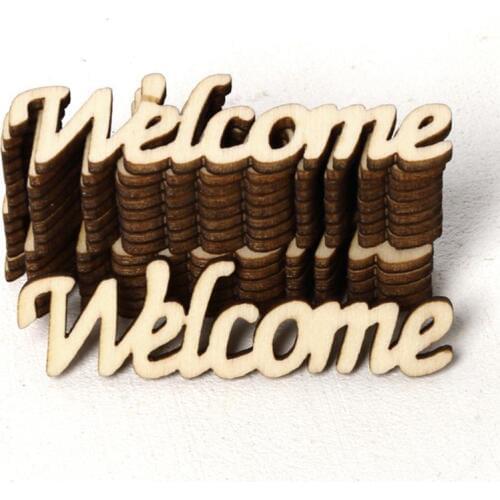 15pcs Wooden "Welcome" Party Hotel Bar Restaurent Decoration Hanging Wood Piece For Wedding Birthday Home Gathering Party A3