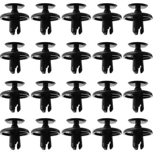 20Pcs/set 7mm Black Radiator Engine Trim Cover Clips Car Bumper Clips Retainer Push Engine Cover ClipsFor Toyota