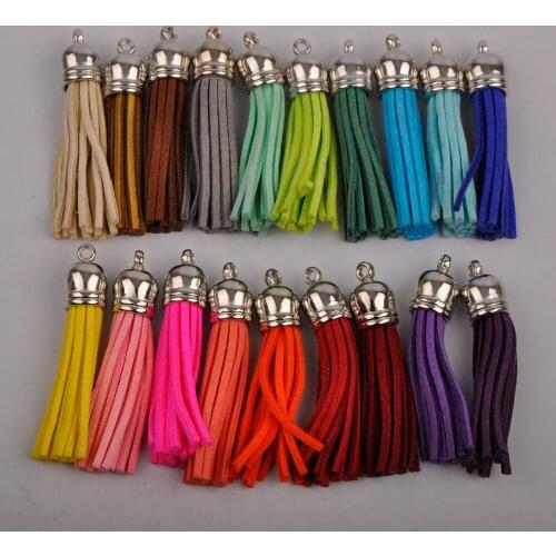 200pcs Tassel Vintage Leather Tassels Fringe for Purl Macrame DIY Jewelry Keychain Cellphone Straps Pendant