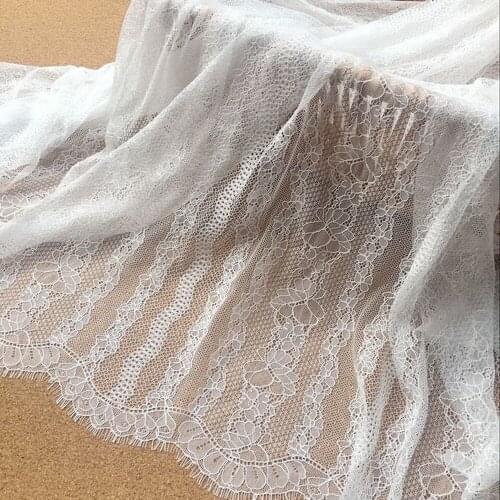 3M/Lot 100% Polyester High Quality Mesh Eyelash Lace Fabric DIY Craft Material Wedding Dress Shawl Veil Accessories