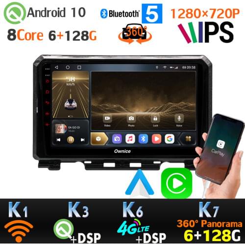 360 Panoramic 4*Camera 4G SIM Android 10.0 8Core 4GB+64GB DSP CarPlay Car Multimedia Player for Suzuki Jimny 2019 Car Radio GPS