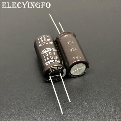 5Pcs/50Pcs 150uF 100V150uf SAMWHA WB Series 12.5x25mm 100V150uF Aluminum Electrolytic Capacitor