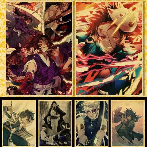 5D DIY Diamond Painting Vintage Demon Slayer Japanese anime Diamond Embroidery Of Rhinestone Portrait Diamond Mosaic Arts