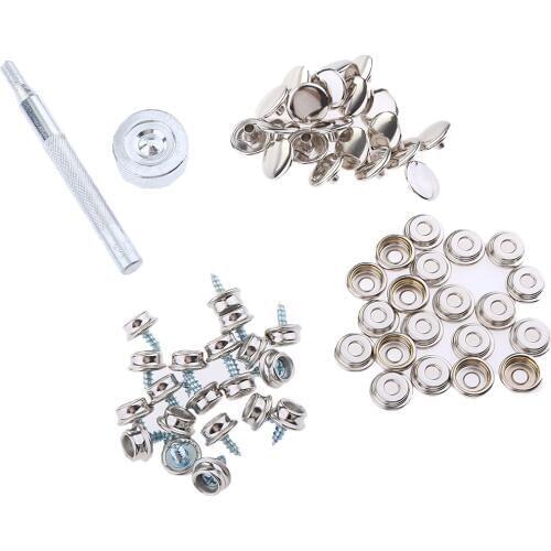 62 Pieces Boat Marine Canvas Snap Cover Button + Socket Fastener 3/8'' Studs Screw
