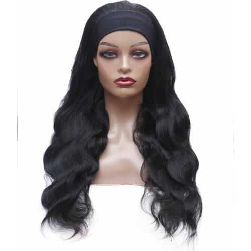 Longer Popular 100% Virgin Human Hair Machine Made Body wave Headband Human Hair Wigs For Black Women