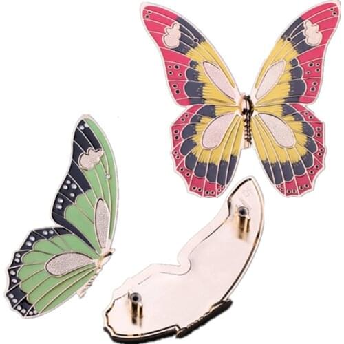 Large Colorful Butterfly Zinc Alloy Handle Knobs Furniture Cabinet Cupboard Wardrobe Drawer Door Knob Pulls Kids Room Decor
