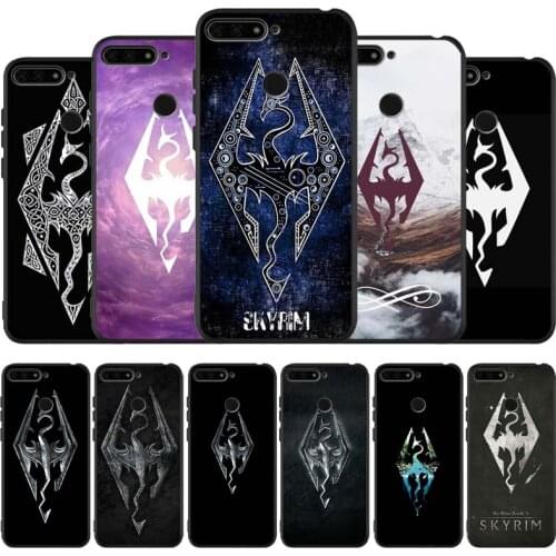 Skyrim logo black Silicone Phone Case For honor 30 20 Pro 8 8X 9 10 20 Lite Mate 10 20 30 Lite Pro cover