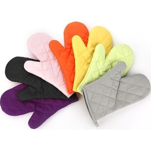 Cotton Oven Mitt Heat Proof Resistant protectors Kitchen Cooking Pot Holder Glove 6QFP