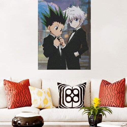 Gon Killua Zoldyck Hunter x Hunter anime Framed Canvas poster wall Art decor Living room Home Decoration Wooden Frame Painting