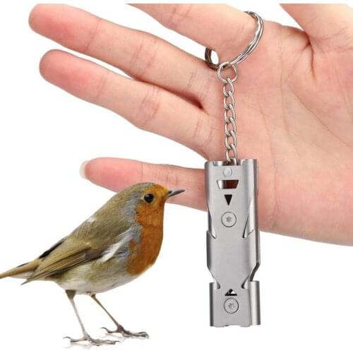 Bird Training Tool Metal Birds Ultrasonic Training Two-tone Whistle Back to Birdhouse Tool Accessory for Parrot Pigeon Pet Bird