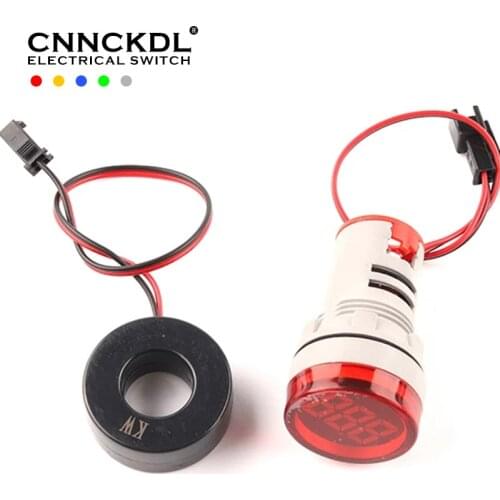 22mm digital display Power meter small mini Led indicator AD101-22KW digital display signal light AC220V-380V Max.26KW-Max.45KW