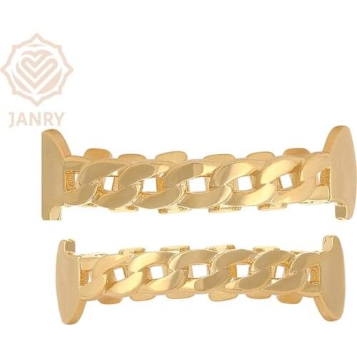 JANRY Hip Hop Chain Hollow Glossy Gold Braces Halloween Dress Up Big Gold Teeth For Men Women Hot Sell