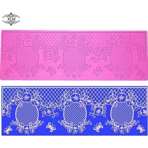 325*113mm lace silicone mold Chinese cake tool cake decoration tool fondant food grade silicone mat baking mold KLM