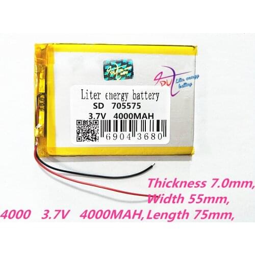 705575 3.7V 4000MAH Rechargeable li Polymer Li-ion Battery For Bluetooth Notebook Tablet PC Rechargeable batteries